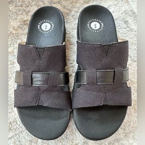 💕 Revitalign 💕 Linen and Leather Slide Sandals - Lisbon